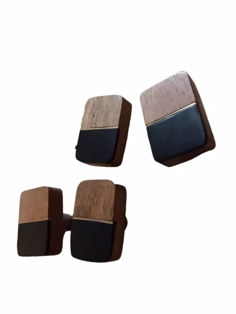 Drawer Cabinet Pull Knob Solid Brass Pulls Knobs Hardware Wooden Resin set 4