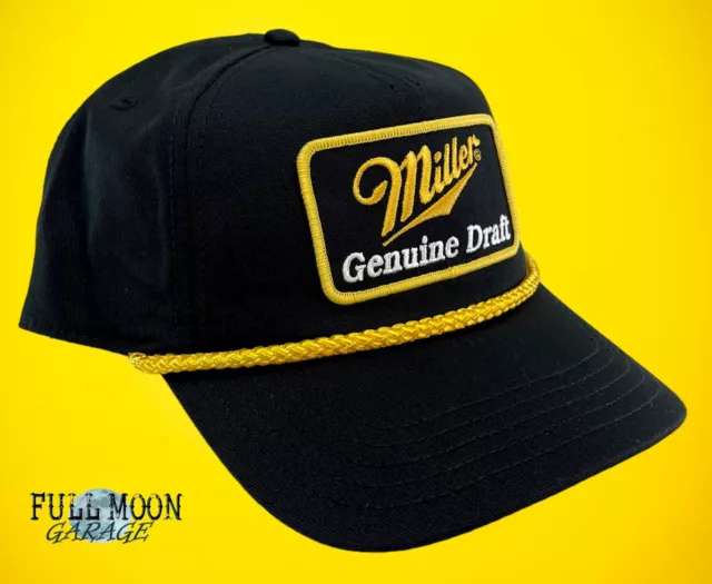 New Miller Genuine Draft Beer American Needle Rope Mens Vintage Snapback Cap Hat