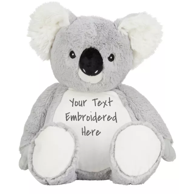 Personalised Koala Bear Large 40cm - Embroidered Message - Removable Pouch