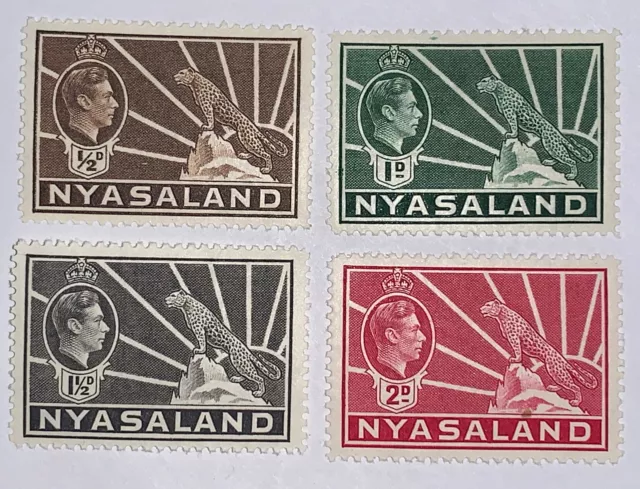 Travelstamps: Nyasaland Protectorate Stamps Scott #54A-57a Mint OG NH!!