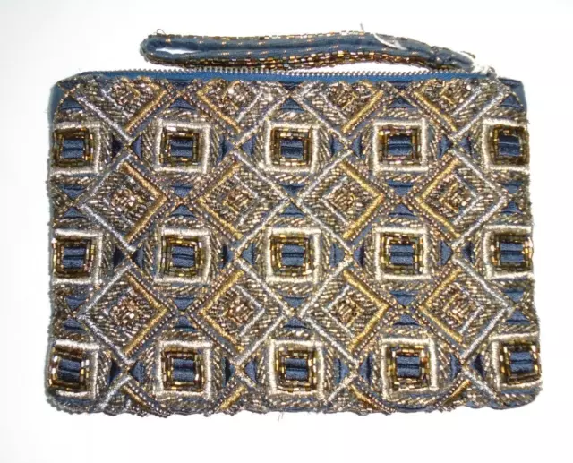 Chico's Womens Multi Color Beaded Evening Clutch One Size bag purse cosmetic