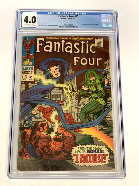 Fantastic Four (vol.1) #65 CGC 4.0 OW/WP 1967! 1st App. Ronan the Accuser 🔑 MCU
