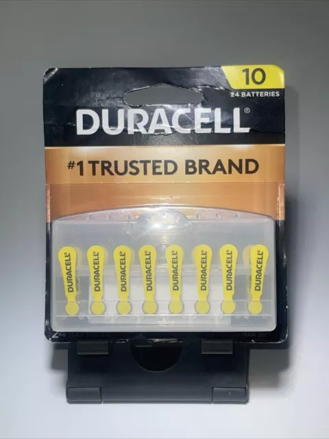 Nuevo paquete de 24 baterías para audífonos Duracell talla 10 DA10B24ZM EXP: 03/2021