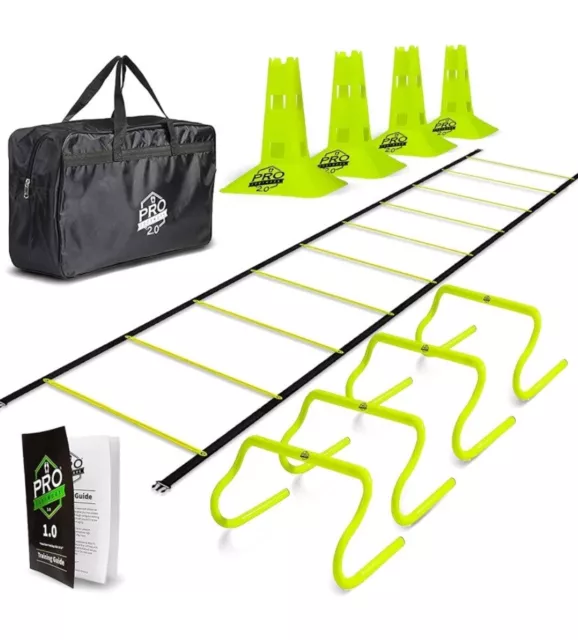 Agility Speed Training Set Hurdles, Cones, Ladder, Training Guide Carrying Bag