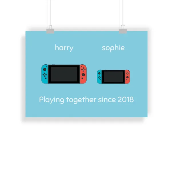 Personalised Nintendo Switch, Poster, Gaming, Gift, Gamer, Gifts, Print, Custom