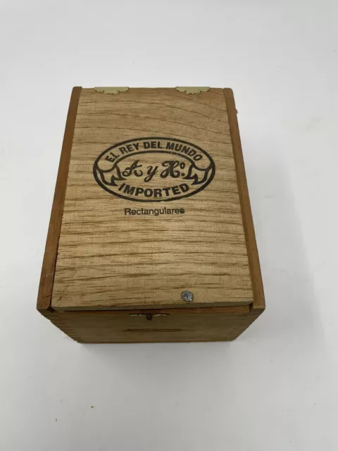 El Rey Del Mundo | Flor de Llaneza Wood Cigar Box Empty - 6.75" x 4.75" x 3.5"