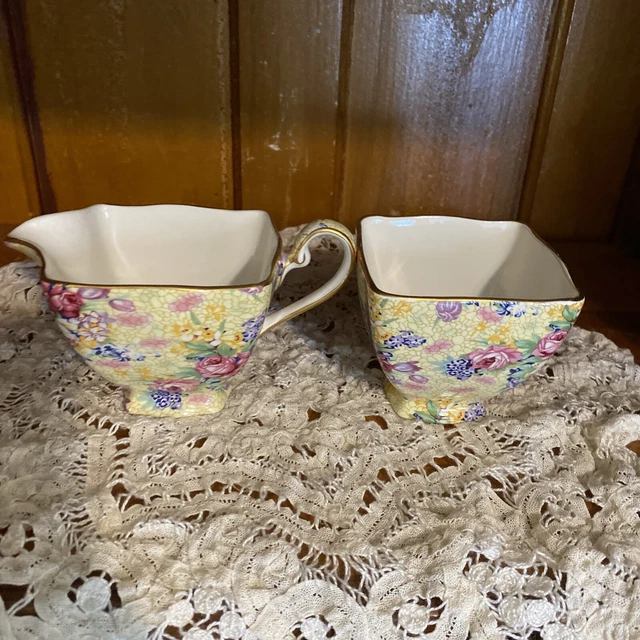 Royal Winton Grimwades Welbeck 1995 Creamer & Open Sugar Bowl