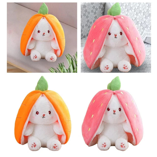 Lapin en peluche mignon avec ornement à fermeture éclair, adorable coussin