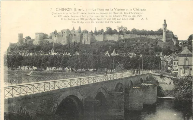 37  Chinon  Le Pont Sur La Vienne Et Le Chateau  A.p.