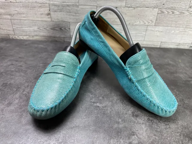 Vaneli  Women Shoes Turquoise Blue 10M Suede Slip On Casual Comfort Loafer Flats