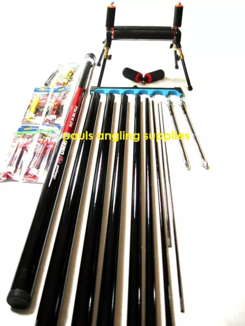 Fishing Pole Shakespeare 11m Take Apart ELASTIC FITTED Roller Rigs Roost Sticks.
