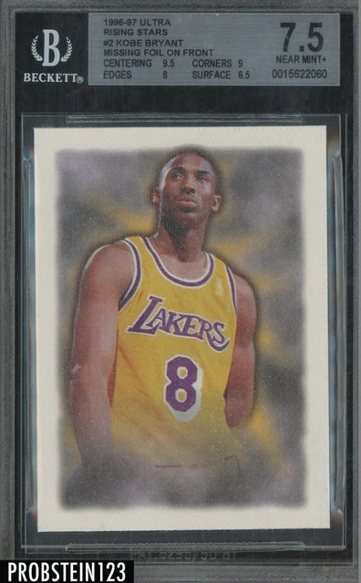 1996-97 Fleer Ultra Rising Stars Kobe Bryant RC HOF Missing Foil Front BGS 7.5