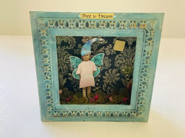 Diorama Mixed Media Shadowbox Fairy Girl by Sheila Meyerhoff