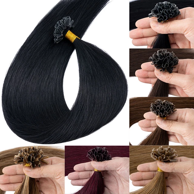 Indian Remy Flat U Tip 100% Real Remy Human Hair Extensions Keratin Fusion Nail