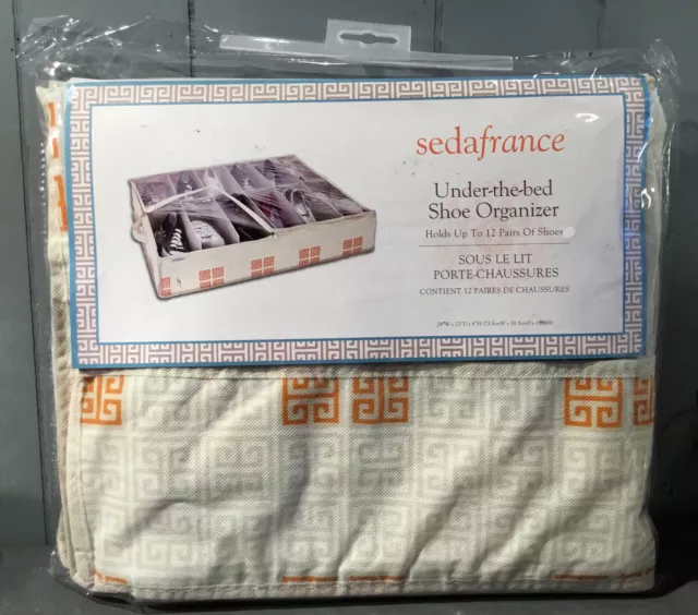 Sedafrance Under The Bed Fabric Shoe Organizer Holds 12 Pair NIP