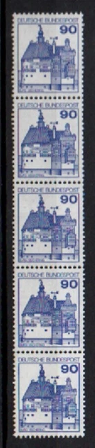 BRD 1977 postfrisch 5er Streifen  Burg Vischering MiNr.997 R Nr. 300