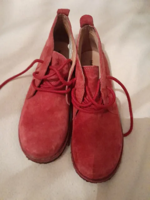 HUSH PUPPIES RED Suede Desert Boots Size 4 37 £5.00 - PicClick UK