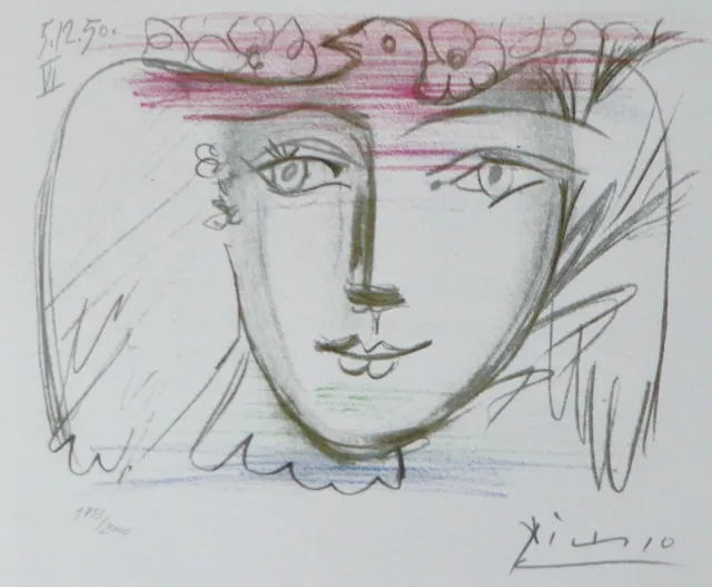 Pablo Picasso Visage De La Paix 50 VI Hand Nummeriert 1733/2000 Signiert