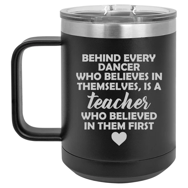 15oz Tumbler Coffee Mug Handle & Lid Travel Cup Insulated Dance Teacher Gift 2