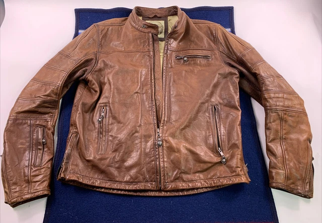 roland sands ronin tobacco ROLAND SANDS RONIN RS Tobacco Leather Jacket XL Motorcycle Cafe Racer  Touring £297.11