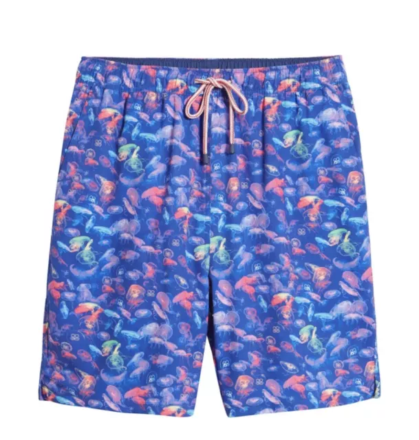 Peter Millar Seaside Swim Trunks Jellyfish Jellie Small 8'' NWT Can Koozie