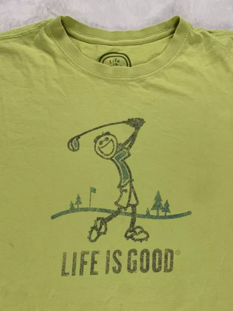 Life Is Good Mens XL Green Golf Shirt Short Sleeve T Shirt