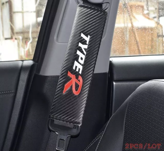 2Pcs Honda TYPE R Seat Belt Shoulder Cover Protector Pad Carbon Pattern CIVIC