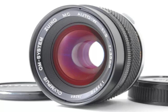 *NEAR MINT w/Cap* Olympus OM ZUIKO MC AUTO-W 35mm F/2 Wide Angle MF Lens JAPAN