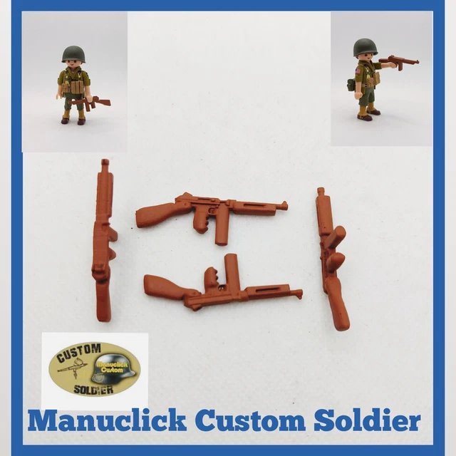 Figurine Playmobil CUSTOM – Soldat D'infanterie Marine Française WW2 – Pièce Collector