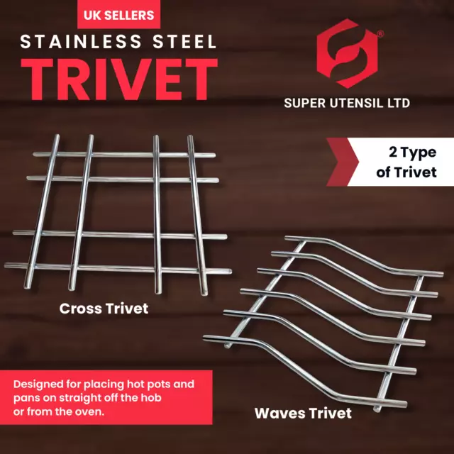 Acier Inoxydable Cuisinière Rack Trépied Pot Poêle Plate-Forme Chaud Plats Table