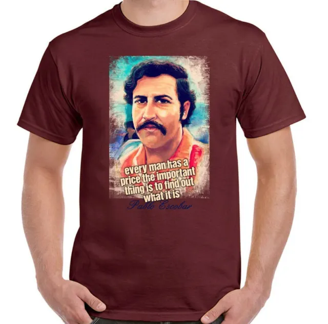 T-shirt Pablo Escobar da uomo divertente spettacolo televisivo narcos cartello droga cocaina top a prezzo 6