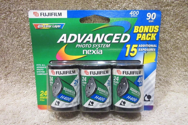 Nuevo Antiguo Stock Fujifilm Advance Photo System 24mm 3 Paquete Exp. 400 velocidades MES 2002