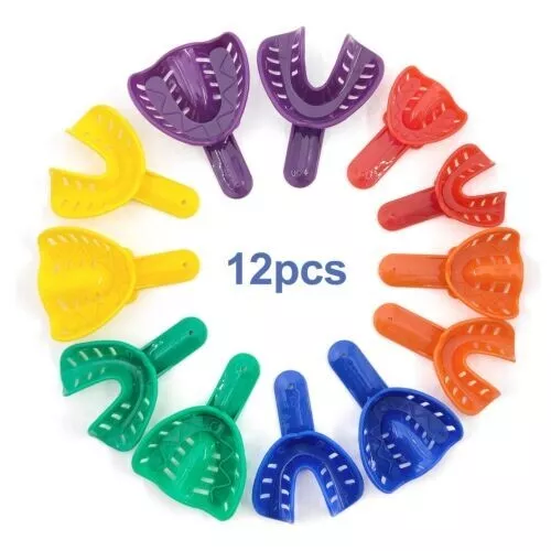 24 Pcs Plastic Autoclavable Dental Impression Trays Sizes L/M/S Adult Child U/L