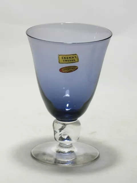 Ekenas (Sweden) Blue Vase/ Goblet. Stickers. Excellent