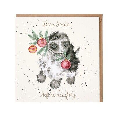 Wrendale Naughty Dog Christmas Card – Illustrated Xmas Design by Hannah Dale