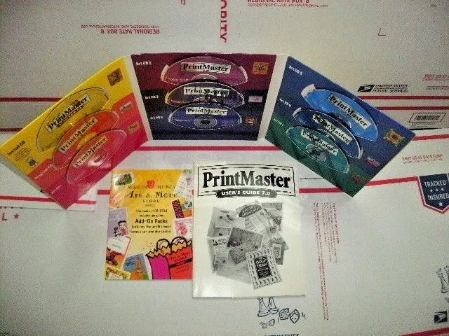 Print Master Platinum 7.0 Art Software 8 Disc Set 486 PC & up Win 95  98 NT 4.0