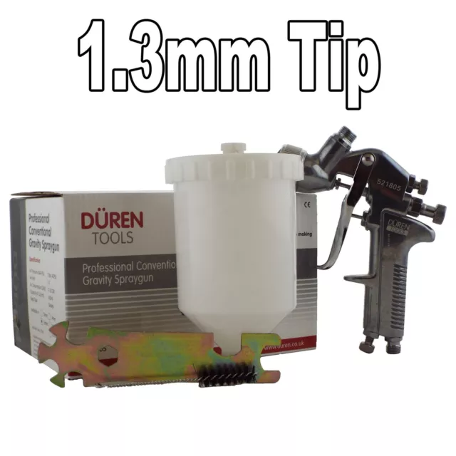 Duren 521805 Chrome Spray gun Conventional 1.3mm Professional Gravity Spraygun