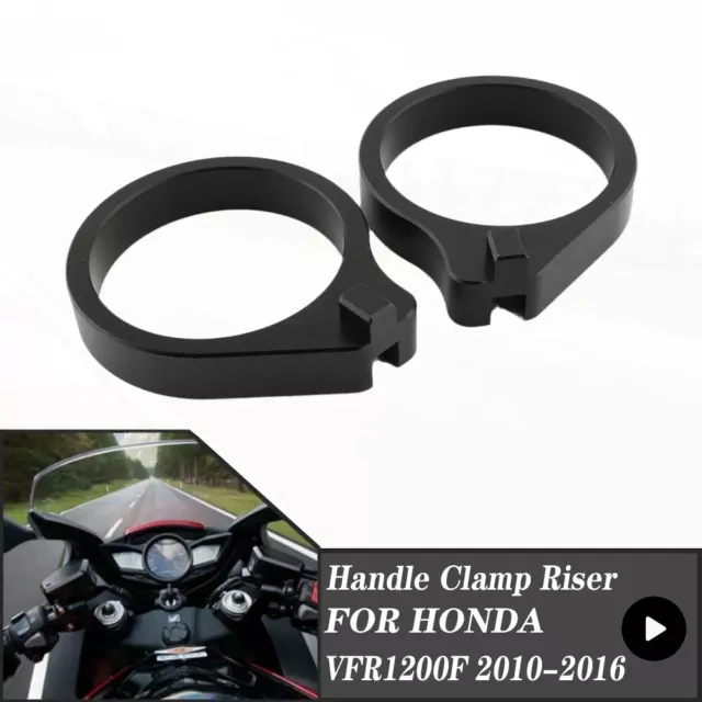 For HONDA VFR1200F 2010-2016 Black Handlebar Riser Spacer Kit Mount Clamp