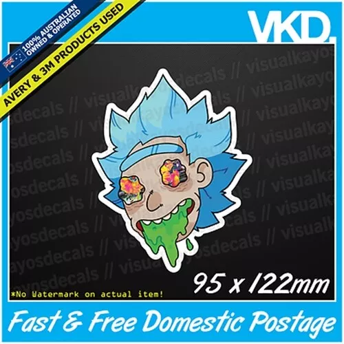 Stoned Rick Sticker/ Decal - Reddit Vinyl Laptop Pokemon Acid Funny And Morty