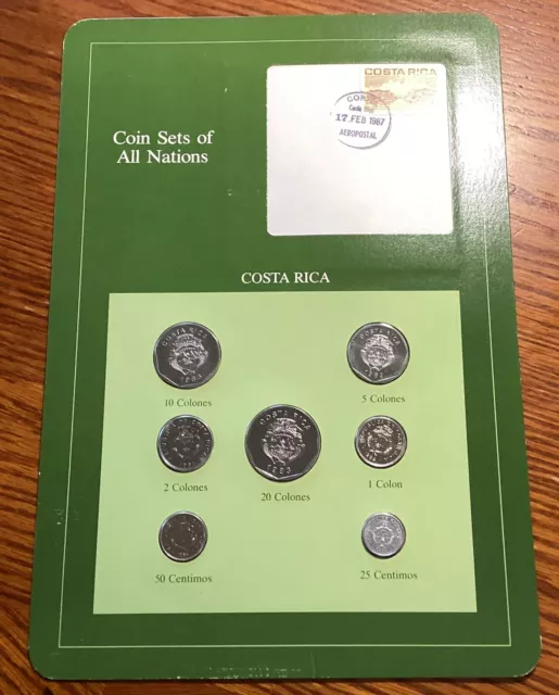 Costa Rica 1983-1984 Coin Sets of All Nations Franklin Mint Postal