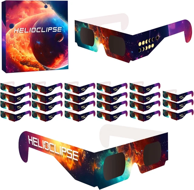 25 PACK SOLAR Eclipse Glasses 2024 Made in USA NasaGrade AAS Approved