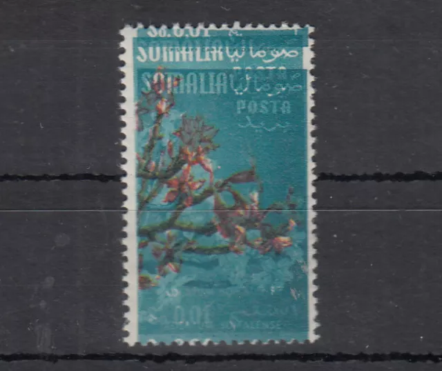 ITALIA Somalia AFIS 0,01 FIORI FLOWER 1956 Varieta Doppia stampa FIRMA RAYBAUDI