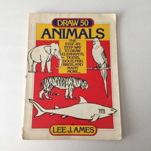 VINTAGE DRAW 50 Dinosaurs Prehistoric Animals Lee J Ames Paperback Book