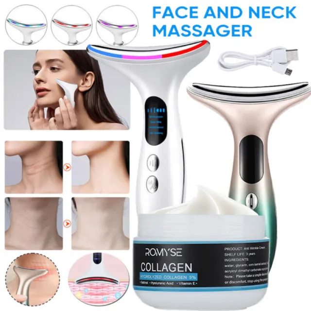 Neck Anti-Wrinkle Face Lifting Beauty Device Skin Eye Facial Tighten Massager DE