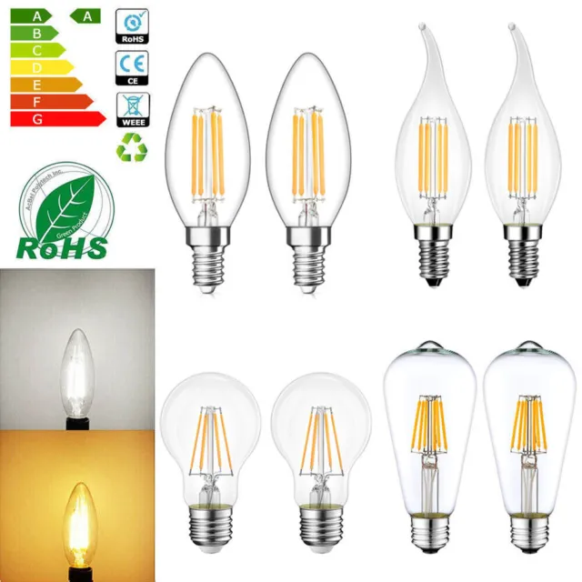 E27 E14 Screw In LED kerzenbirnen Filament Leuchtmittel Glühbirne Kerze Lamp