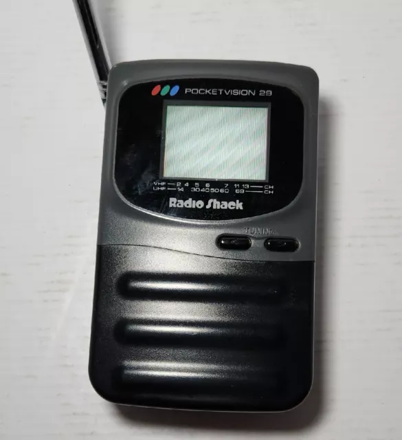 Vintage Radio Shack Pocket Vision 29 LCD Color Tv UHF/VHF 16-166 Turns On