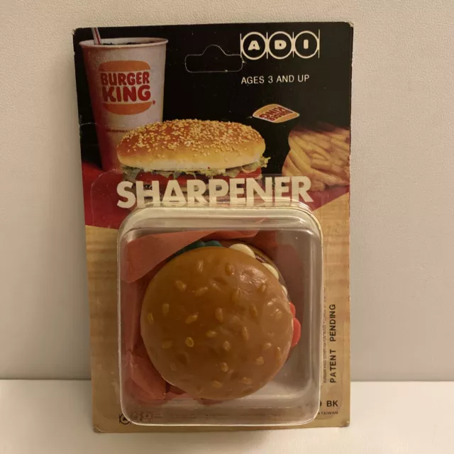 Vintage 1982 Burger King Whopper Burger Advertising Pencil Sharpener