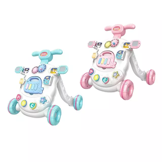 Multifunction Steps Baby Push Walker, Push Along Walker with Sound Musics,