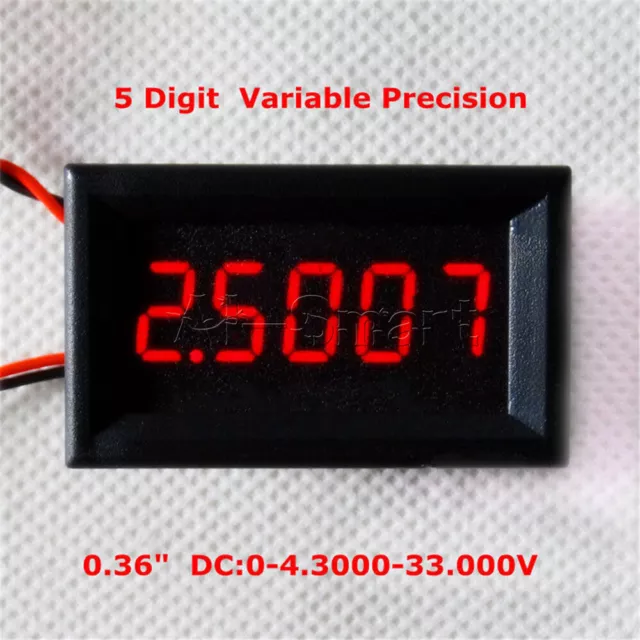 Digital Voltmeter Voltage Meter Car Panel 5 Digit Red LED DC0-4.3000-33.000V