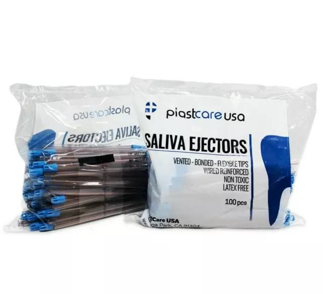 300 Saliva Ejectors Ejector CLEAR/BLUE Dental Mouth Suction Tips (3 Bags)